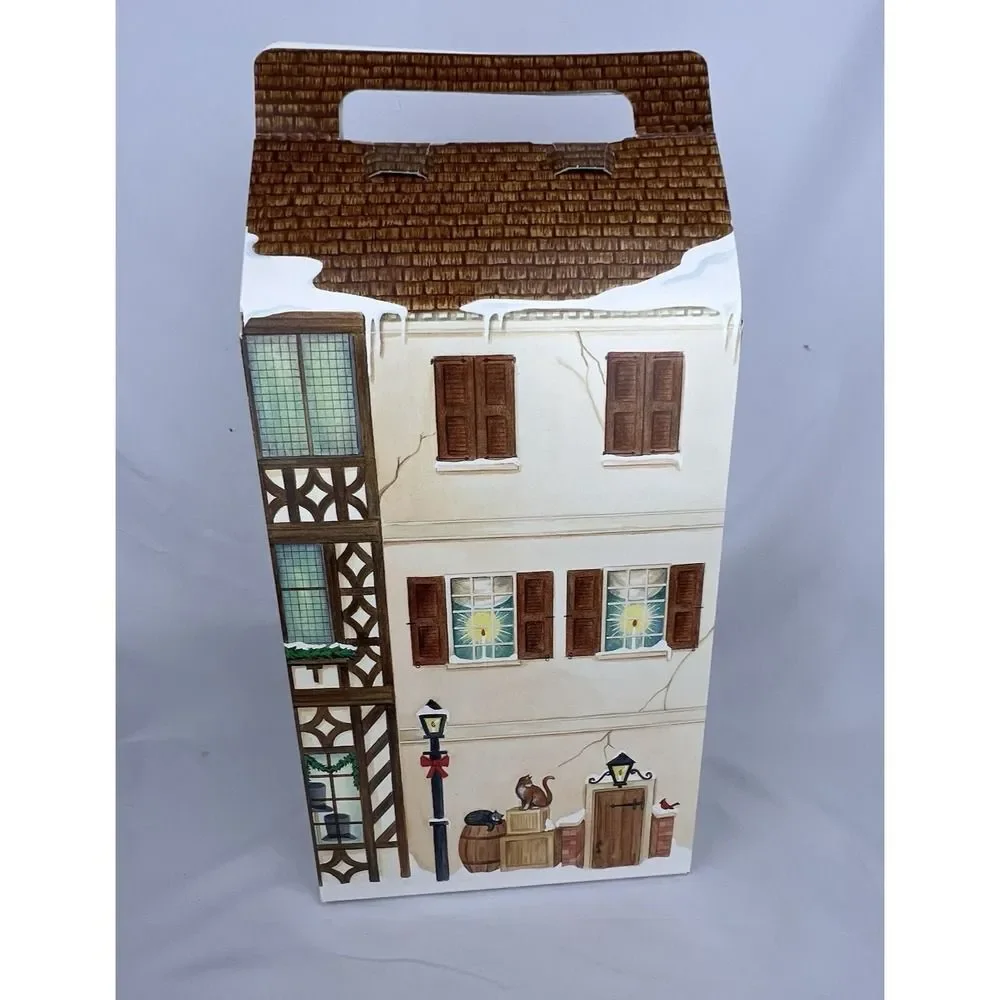 Vtg BYERS CHOICE Caroler Double Christmas Village Storage Display Box Toy Shop